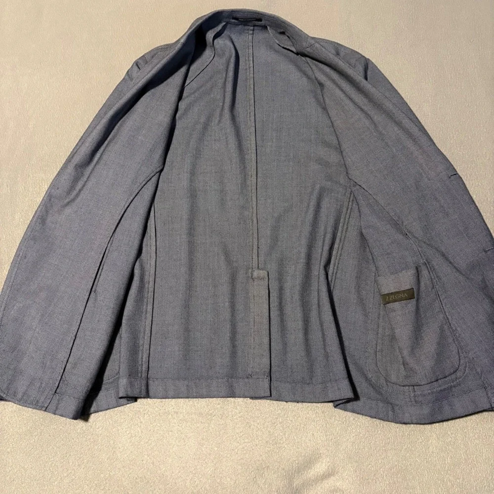 Z Zegna Blazer 42R Blue Wool Unstructured Sport Coat 7 VIY34 ZZY27 Lightweight